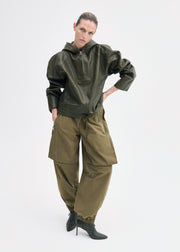 Workwear Pullover in Leather -  Olive - CO Collections